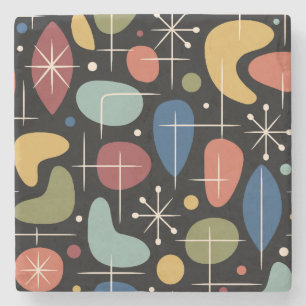 Mid Century Modern Sternenexplosion Muster Steinuntersetzer