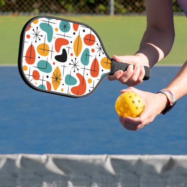 Mid-Century-Modern-Sternenmuster Pickleball Schläger (InSitu)