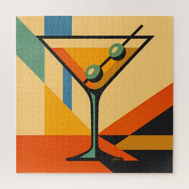 Mid Century Modern Sunrise Bauhaus Martini (Vertikal)