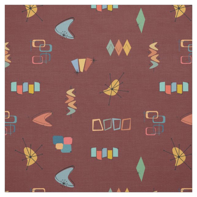 Mid Century Modern Texturierte Sangria Stoff (Muster)