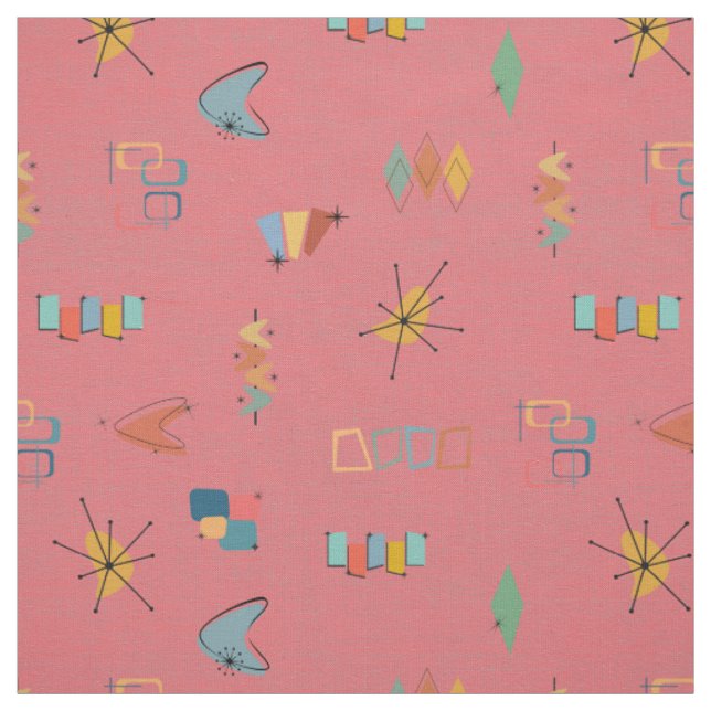 Mid Century Modern Texturierte Wassermelone Stoff (Muster)
