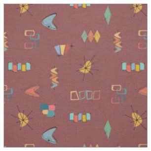 Mid Century Modern Texturiertes Grau Sangria Stoff