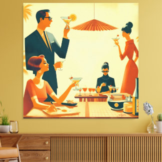 Mid Century Modern The Martini Cocktail Critics Leinwanddruck