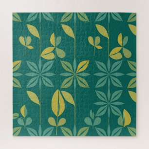 Mid-Century Modern Türkis Botanisches Geometrische