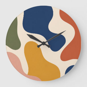 Mid-Century-Modern-Uhr mit abstrakter organischer Große Wanduhr