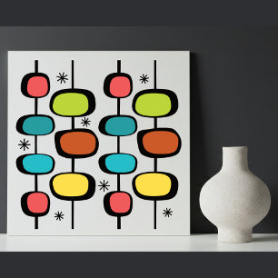Mid Century Modern Vintage Sterne Ovale auf Stange Fliese