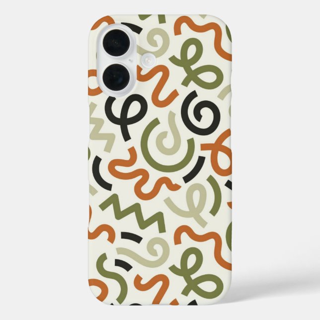 Mid-Century Modern Wavy Abstract Phone Case (Rückseite)
