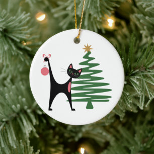 Mid-century Modern Weihnachten 1950er Jahre Atomka Keramik Ornament