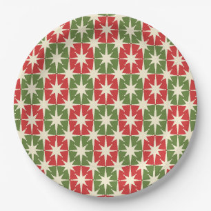 Mid Century Modern Weihnachten Retro Starbursts Pappteller