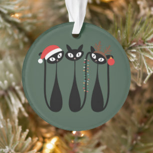 Mid Century Modern Weihnachtskatzen Retro Klassike Ornament