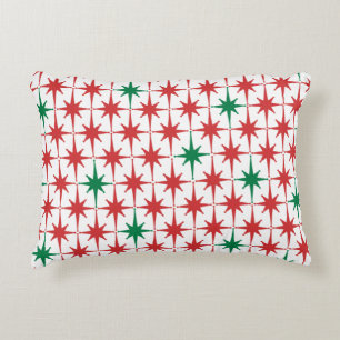 Mid Century Modern Weihnachtssterne Retro-Muster Dekokissen
