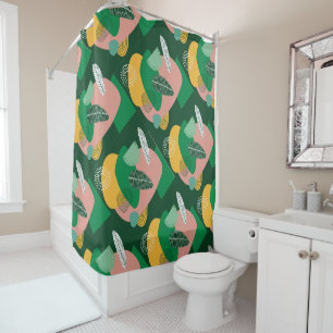 Mid Century Moderne No 1 Douche Verte Rideau