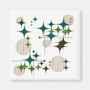 Mid Century Moderne Starbursts et Globes Magnet