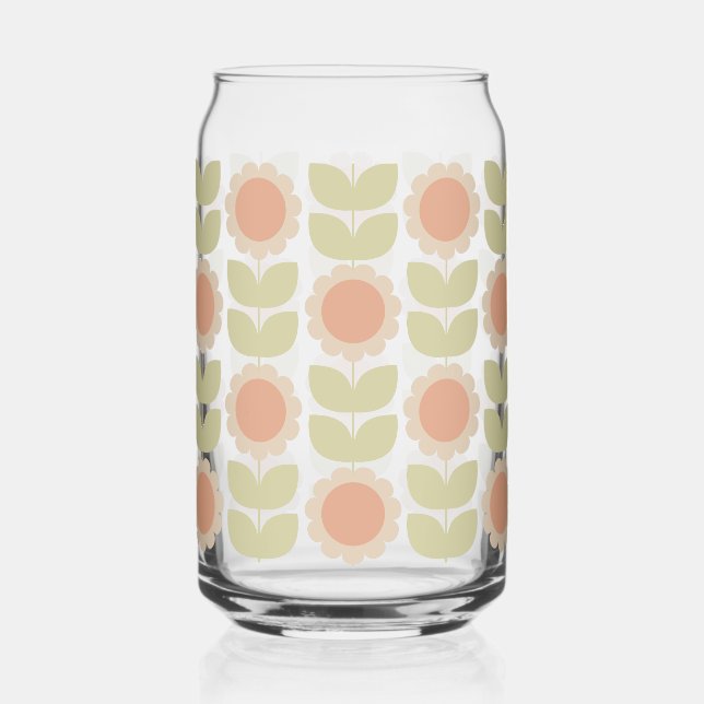  Mid-Century Pastel Pink Retro Floral Pattern (Recto)
