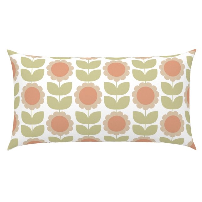  Mid-Century Pastel Pink Retro Floral Pattern Kissenbezug (Von Creator hochgeladen)