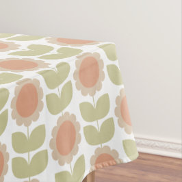  Mid-Century Pastel Pink Retro Floral Pattern Tischdecke