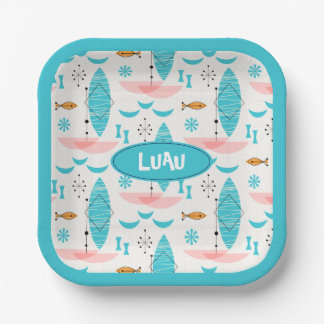 Mid Century Pink Catamaran Pappteller