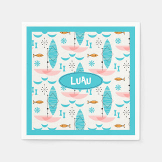 Mid Century Pink Catamaran Serviette