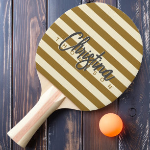 Mid-Century Polo Warm Desert Gemalt Name Tischtennis Schläger