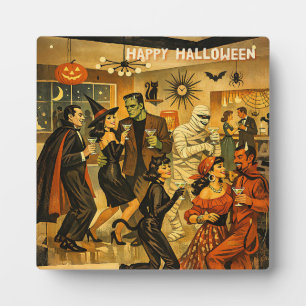 Mid Century Retro 50er Halloween Martini-Party Fotoplatte
