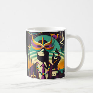 Mid Century Retro 60er Mardi Gras Der rauchende Ma Kaffeetasse