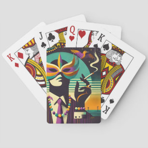 Mid Century Retro 60er Mardi Gras Der rauchende Ma Spielkarten