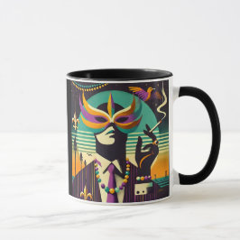 Mid Century Retro 60s Mardi Gras The Smoking Man Tasse