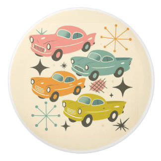 Mid-Century Retro Cars Atomic Starburst  Keramikknauf