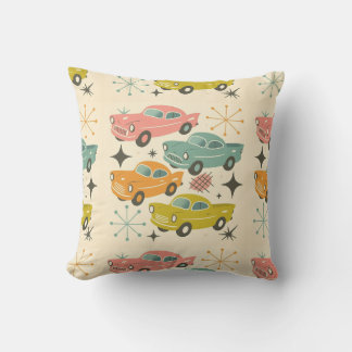 Mid-Century Retro Cars Atomic Starburst  Kissen