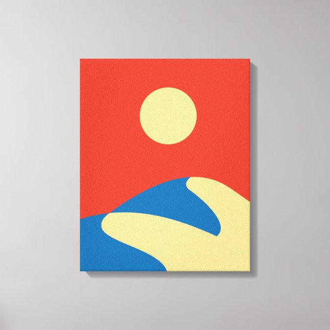 Mid Century Sahara Wüste, Mod Wall Art, Sun Leinwanddruck (Vorderseite)