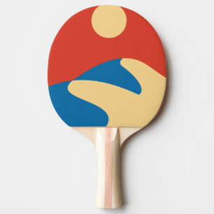 Mid Century Sahara Wüste, Mod Wall Art Tischtennis Schläger