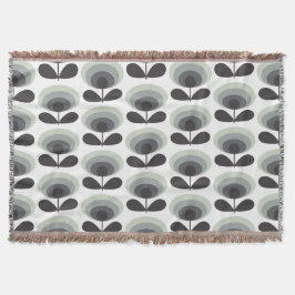 Mid Century Scandinavian Modern Retro Flower Bloom Decke