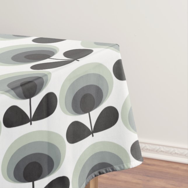 Mid Century Scandinavian Modern Retro Flower Bloom Tischdecke (Beispiel)