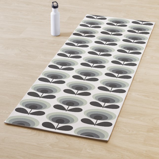 Mid Century Scandinavian Modern Retro Flower Bloom Yogamatte (Beispiel)