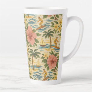 Mid-Century-Shirt mit verblasstem hawaiianischem D Milchtasse