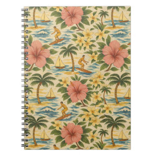 Mid-Century-Shirt mit verblasstem hawaiianischem D Notizblock
