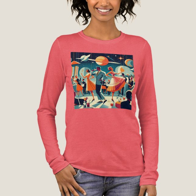 Mid Century Space Age Cocktail Party Tri-Blend Shirt (Vorderseite)