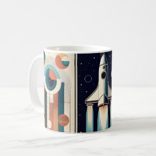 Mid Century Space Age Kunst Galaxiennavigation Kaffeetasse