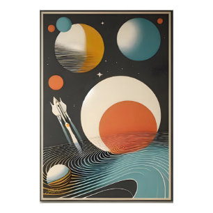 Mid Century Space Age Kunst Galaxiewellen Fotodruck