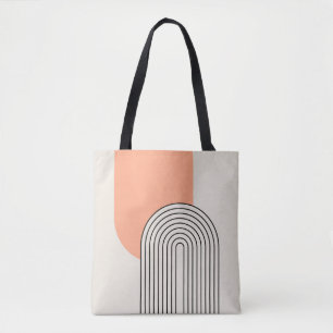 Mid-Century-Stil-Linienkunst mit rosa Bogen Tasche