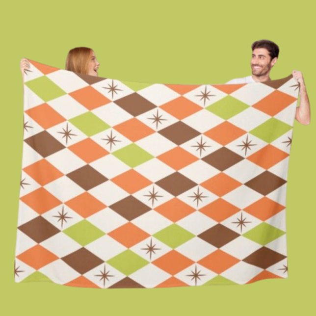 Mid-Century Vibes – Cozy Geometric Fleece Blanket (Von Creator hochgeladen)