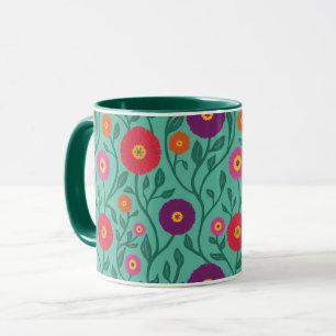 Mid-Century Vine Flower   Garten-Girlande Grün Tasse