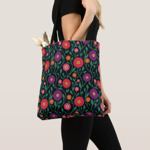 Mid-Century Vine Flower   Garten-Girlande Midnight Tasche