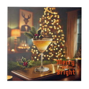 Mid Century Weihnachten Merry & Bright Cocktail Fliese