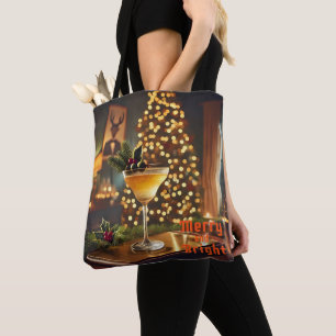Mid Century Weihnachten Merry & Bright Cocktail  Tasche