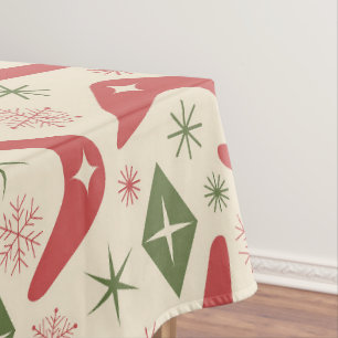 Mid Century Weihnachts-Boomerangs mit Diamanten  Tischdecke