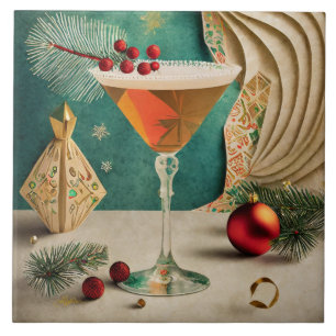 Mid Century Weihnachts-Cocktailparty Happy Hour Fliese