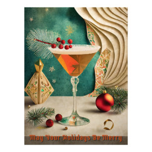 Mid Century Weihnachts-Cocktailparty Happy Hour Fotodruck