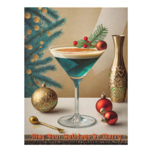 Mid Century Weihnachts-Cocktailparty Happy Hour Fotodruck