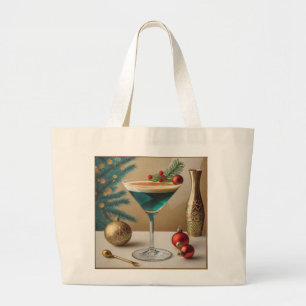 Mid Century Weihnachts-Cocktailparty Happy Hour Jumbo Stoffbeutel
